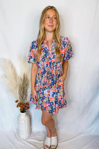 Sunny Villa Floral Mini Dress - Pink/Multi