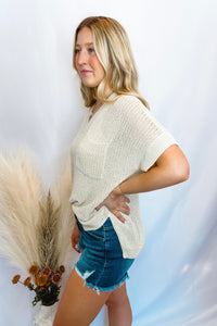 Finally Friday Loose Knit Top - Cream