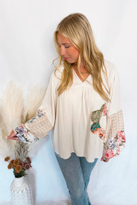 Ready For Something Flower Patch Blouse - Ivory