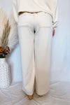 Level Up Wide Leg Scuba Pants - Cream