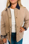 Fall Fields Corduroy Collar Barn Jacket - Taupe