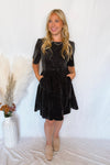 Free Falling Mineral Washed Denim Mini Dress - Black