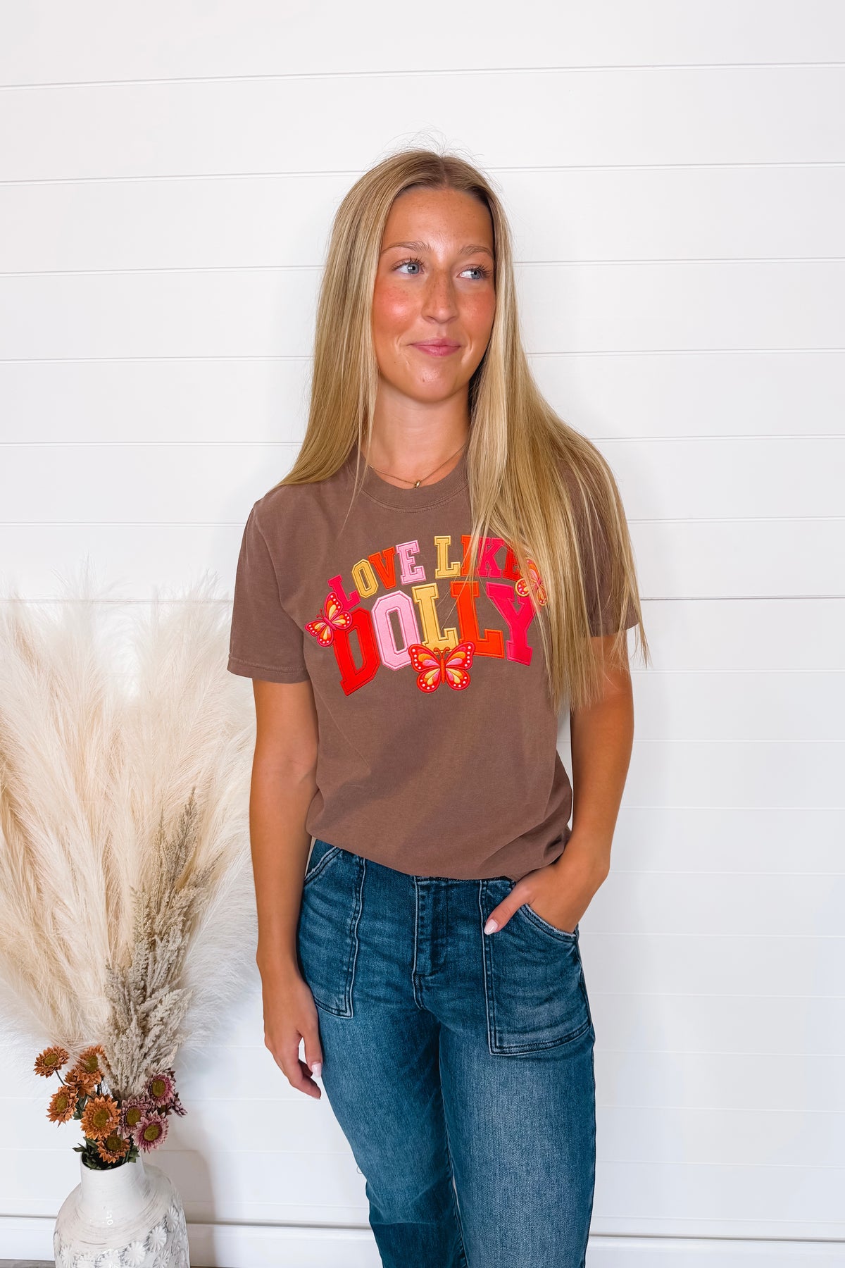 Love Like Dolly Graphic Tee - Espresso
