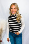 Happy Times Striped Sweater Vest - Black/Ivory