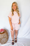 Fun Day Striped Top & Short Set - Dusty Pink