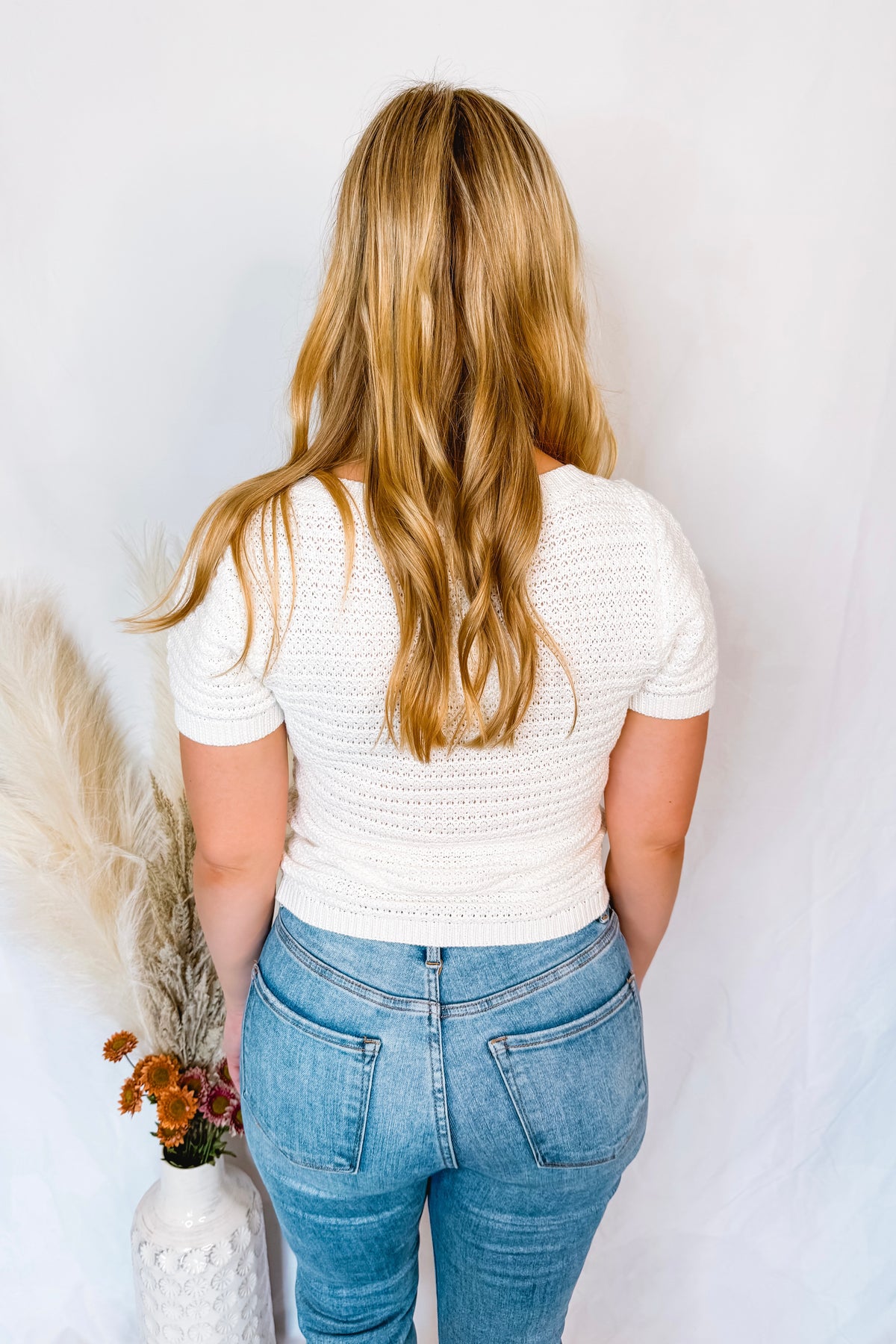 Sweet Life Square Neck Knit Top - Cream