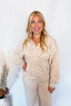 Casual Garden Flower Zip Up Hoodie - Cream