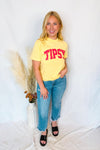 Tipsy Graphic Tee - Yellow
