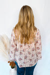 Floral Fields V-Neck Blouse - Ivory