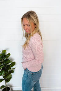 Sweet Comfort Lightweight Button Cardigan - Lilac