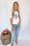 Patriotic USA Graphic Tee - White
