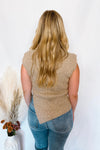 Let's Go Fall Asymmetrical Turtle Neck Sweater Vest - Taupe