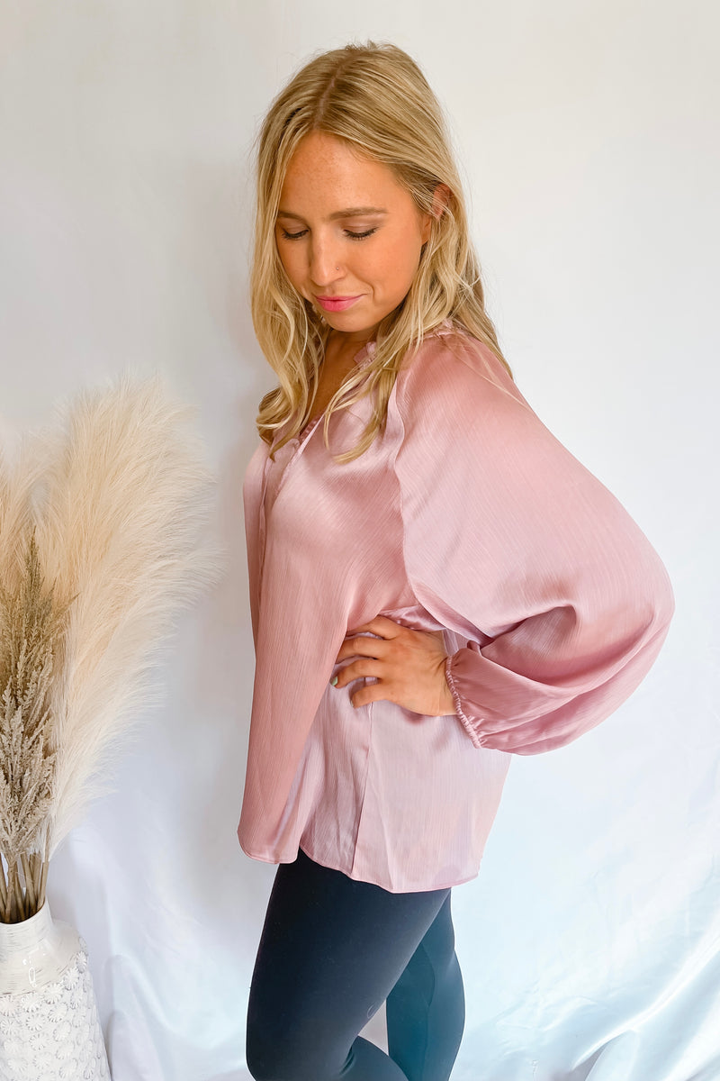 Spring It On Blush V-Neck Top