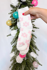 Daisy Pattern Fuzzy Socks - Pick Color