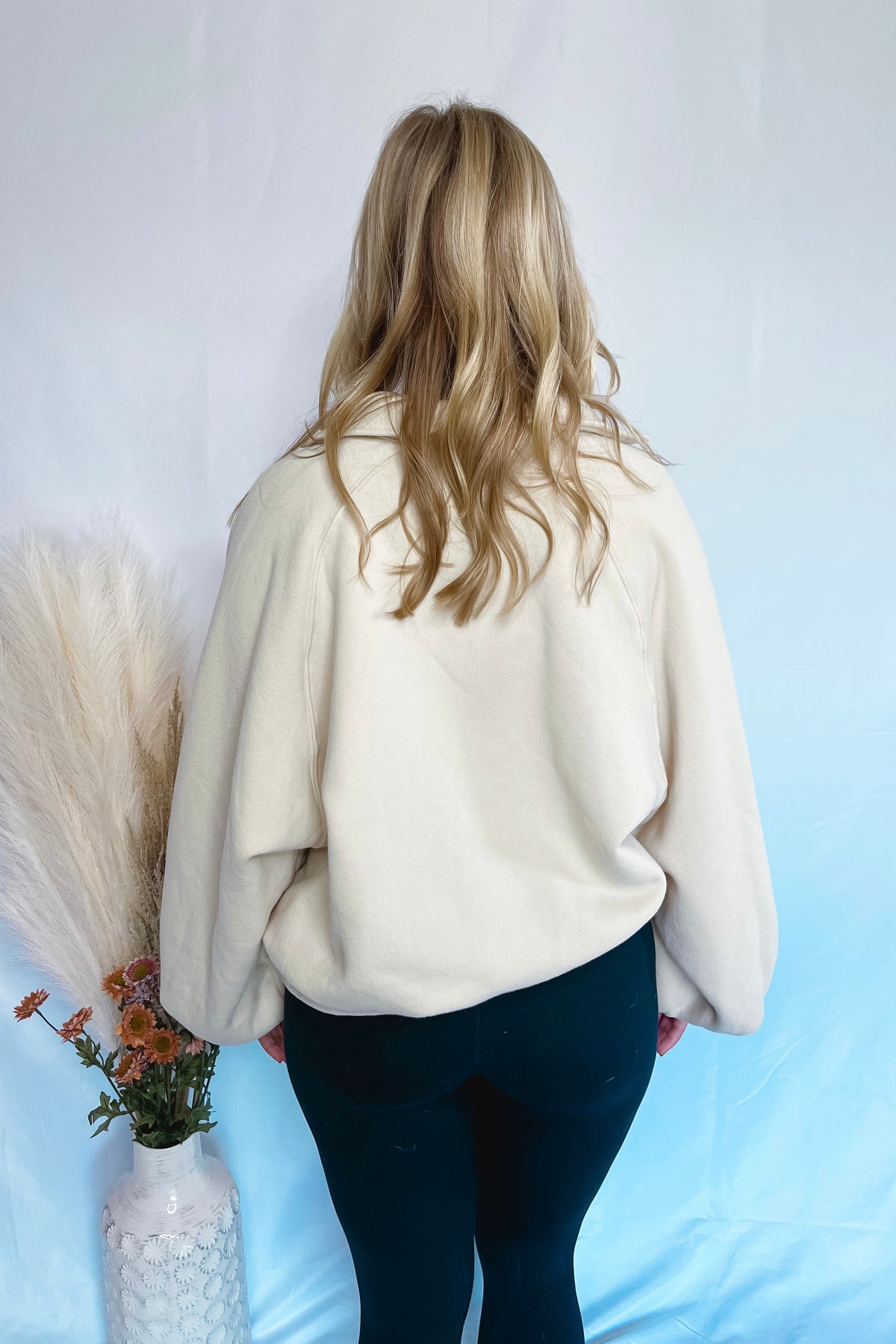 So Snuggly Sherpa Lined Pullover - Cream