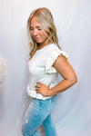 Feeling Flirty Ruffle Knit Tank - Ivory