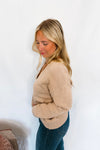 Lacy Days Knit Button Cardigan - Tan