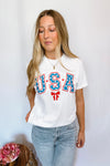 Patriotic USA Graphic Tee - White
