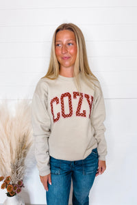 Cozy Dots Graphic Crew Neck - Sand