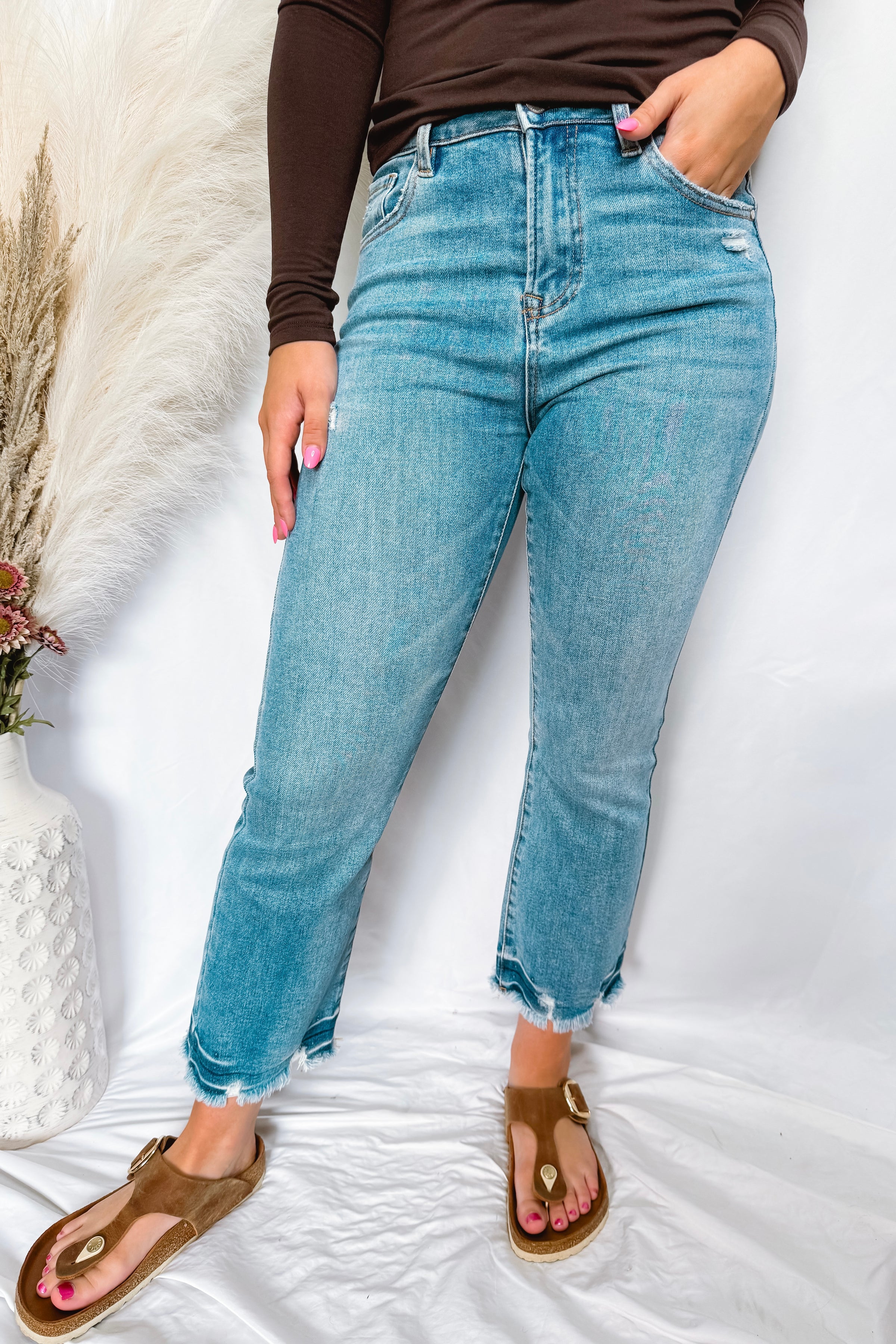 Jillian High Rise Ankle Flare Risen Jeans - Medium