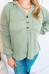 Lovely Tokens Knit Henley Pullover - Sage