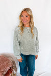 Forever Casual Mineral Washed Crew Neck Top - Moss Green