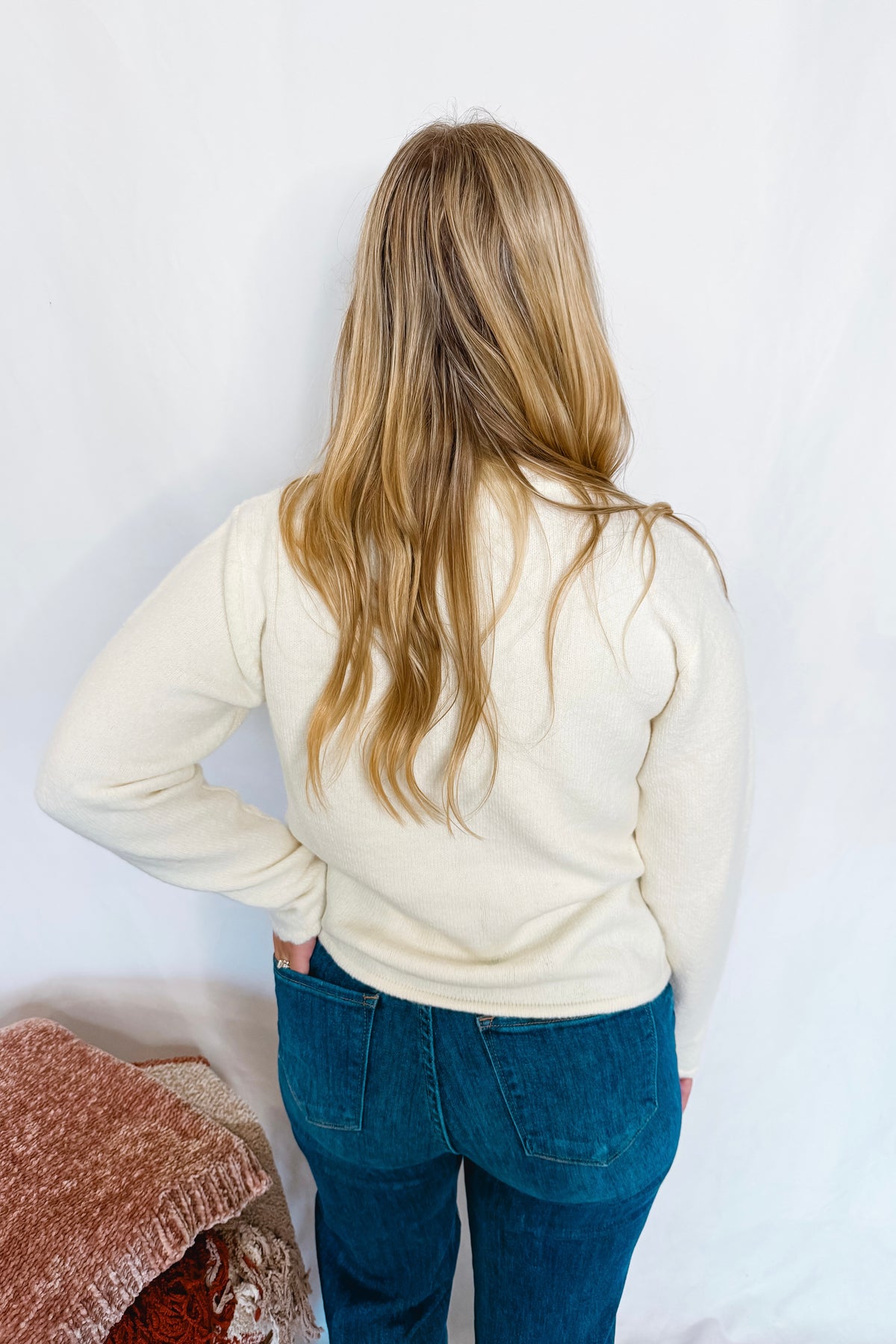 Feeling Pretty Scallop Edge Button Sweater - Ivory