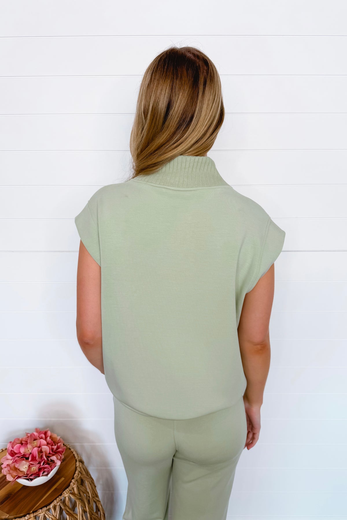 Sporty Spice Scuba Luxe Quarter Zip Up - Pistachio
