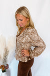 Count On Me Toile Babydoll Blouse - Brown/Ivory