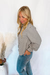 Charm And Chic Striped Button Down Top - Black/Ivory