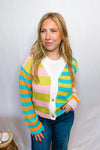 Sweet Crush Striped Button Cardigan - Multi