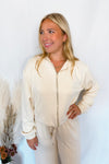 Level Up Scuba Zip Up Hoodie - Cream