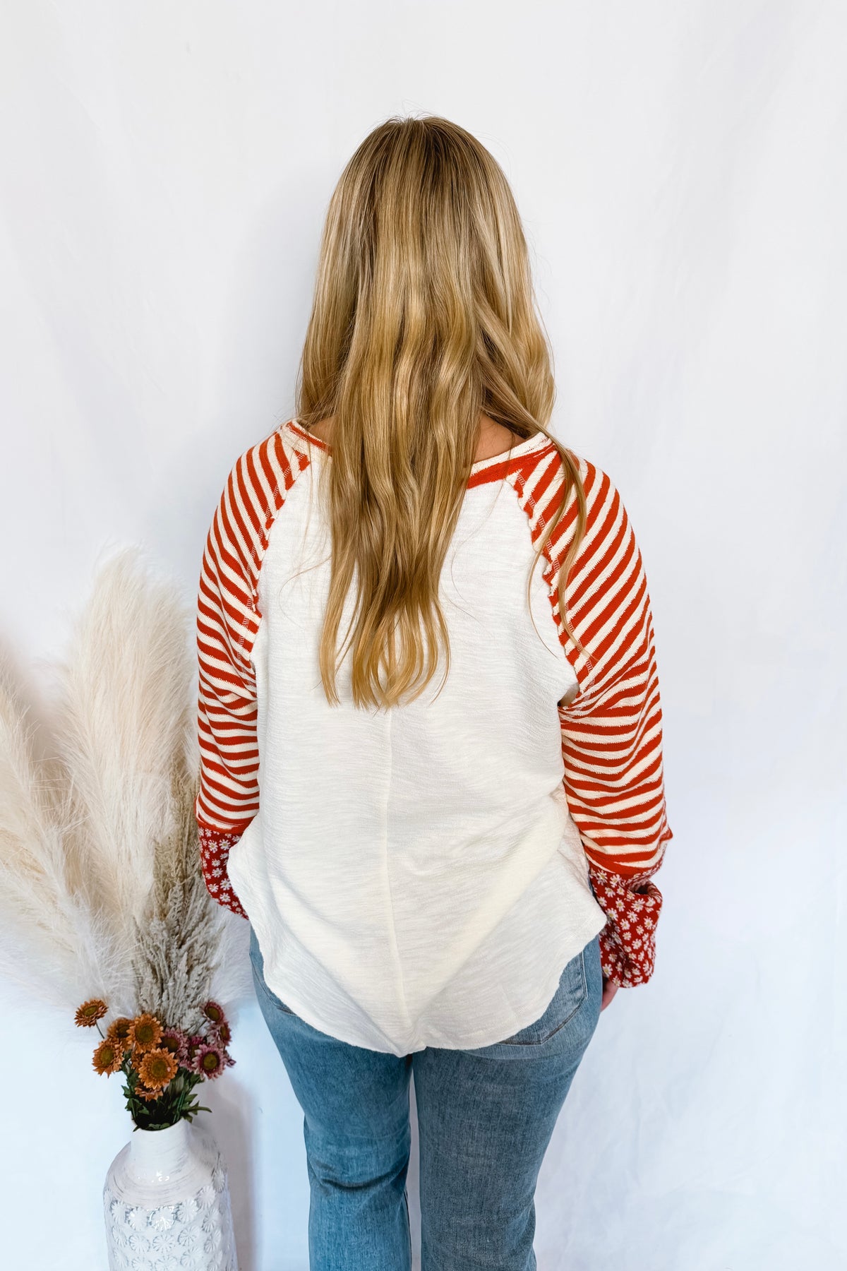 Keepin' It Casual Split Neck Top - Cream