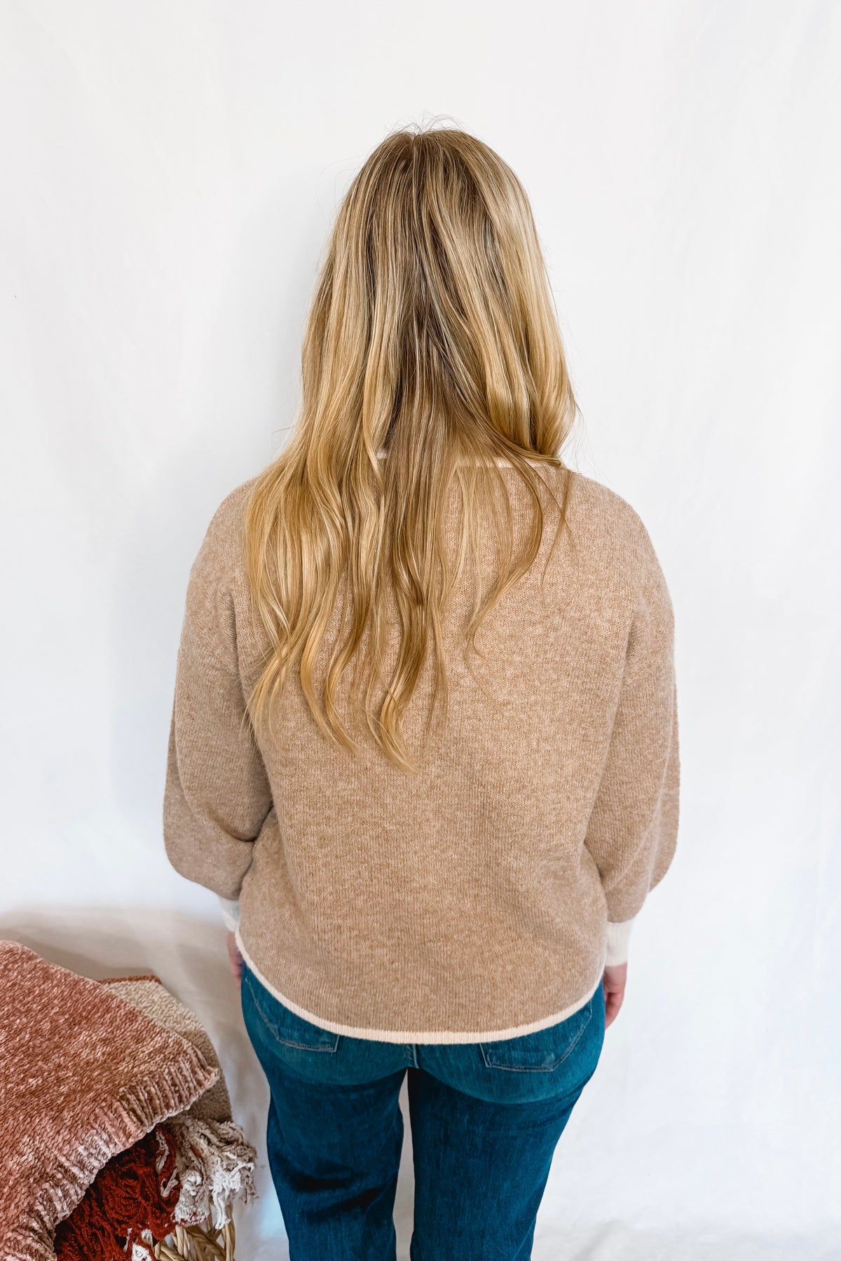 Cozy Vibes Front Tie Knit Sweater - Taupe