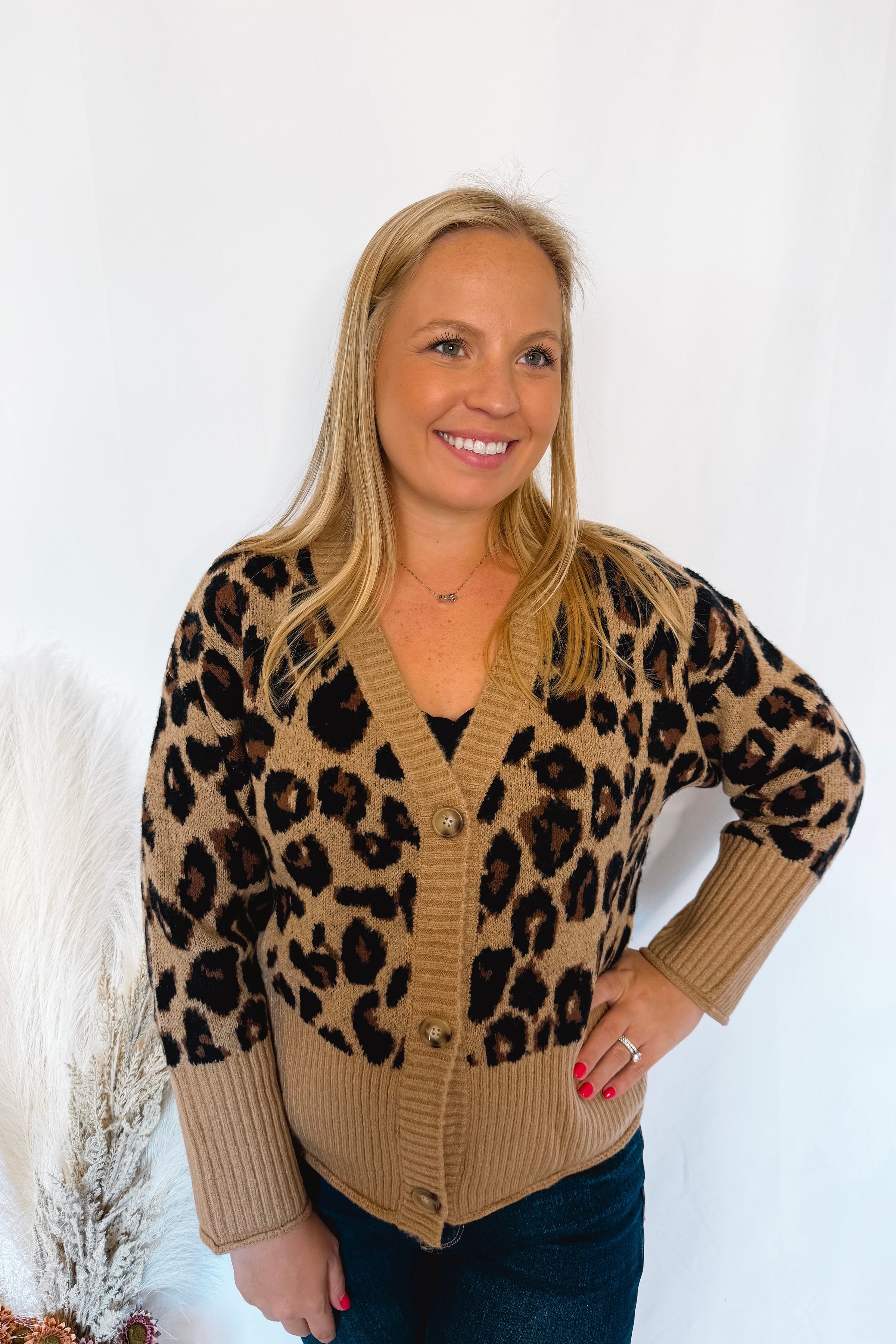 Meet For Lunch Leopard Button Cardigan - Caramel