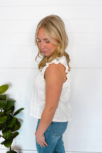 Anything Goes Ruffle Tee - White
