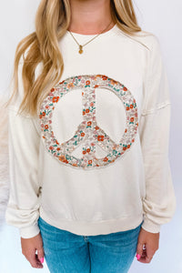 Peaceful Times Crew Neck Pullover - Ivory