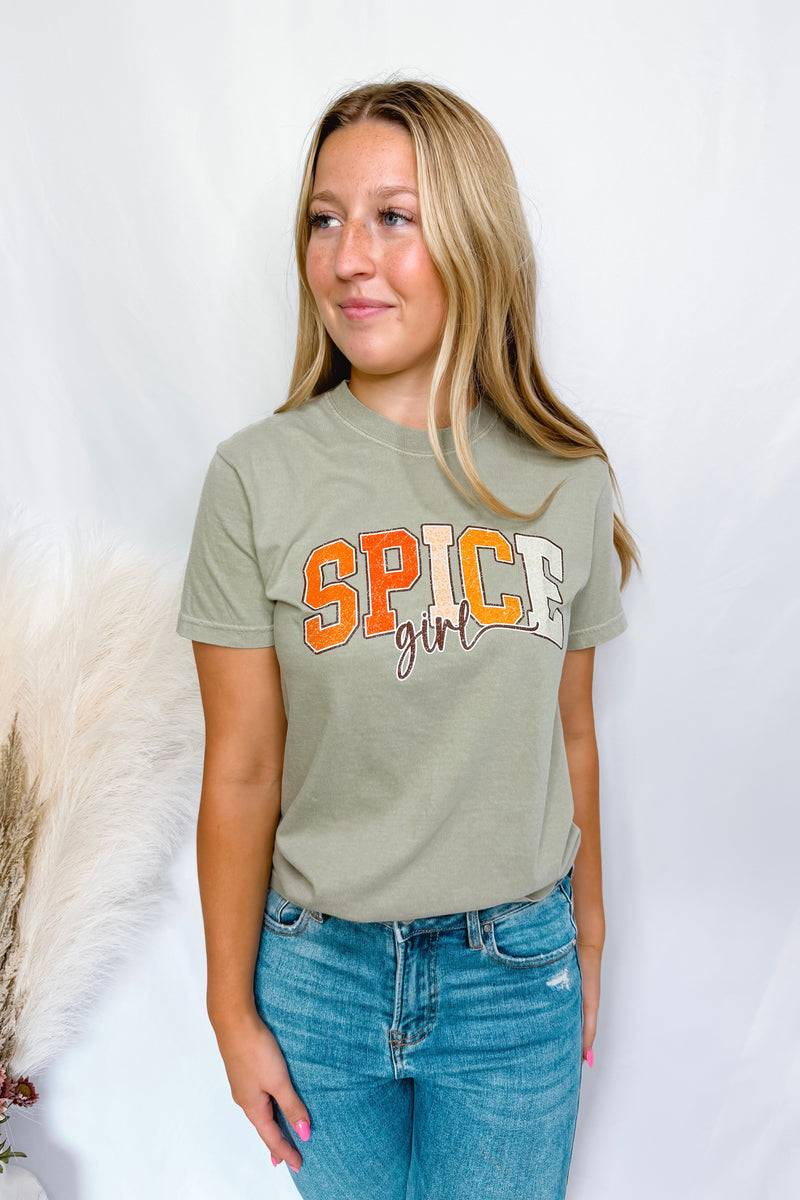 Spice Girl Graphic Tee - Olive