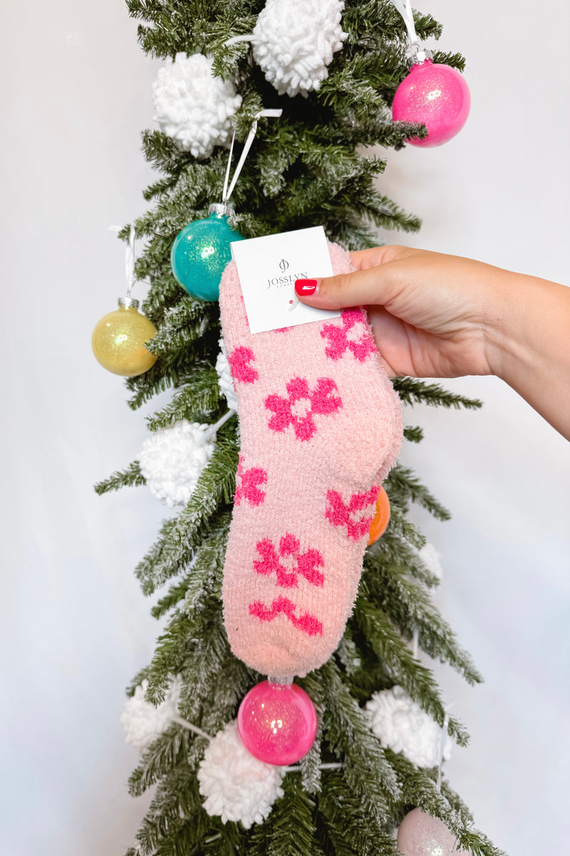 Daisy Pattern Fuzzy Socks - Pick Color