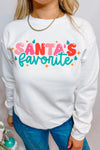 Santa's Favorite Crew Neck - White