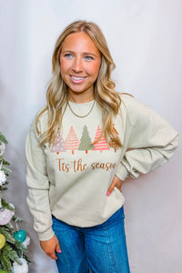 Tis The Season Crew Neck - Tan