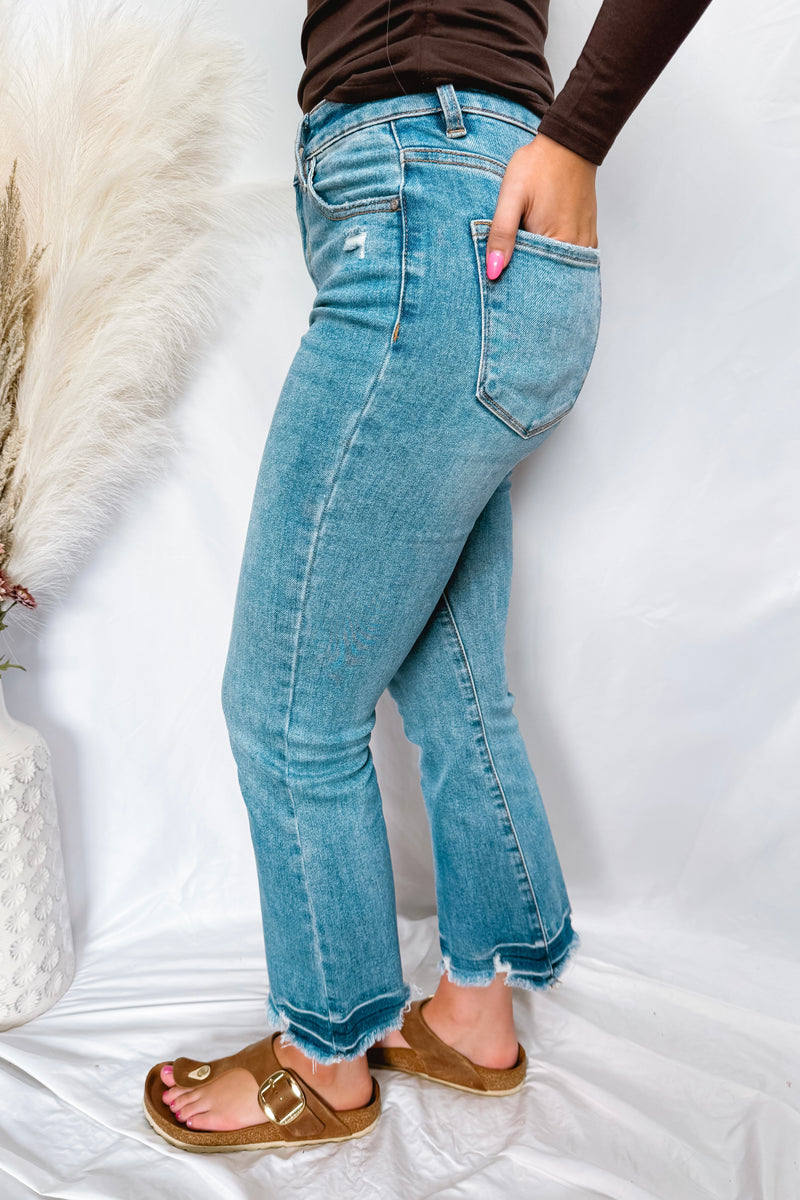 Jillian High Rise Ankle Flare Risen Jeans - Medium