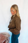 Central Park Faux Suede Jacket - Espresso
