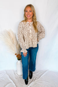 Little Bit Of Fall Peplum Blouse - Ivory