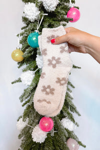 Daisy Pattern Fuzzy Socks - Pick Color