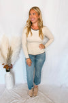 Follow Me Embroidery Stitched Top - Ivory/Black
