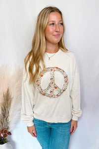 Peaceful Times Crew Neck Pullover - Ivory