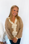 Take a Break Bow Detail Cardigan - Taupe