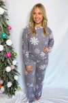 Snowed In Snowflake Lounge Pajama Set - Grey