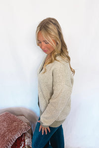 Snuggle Season Button Cardigan - Light Olive